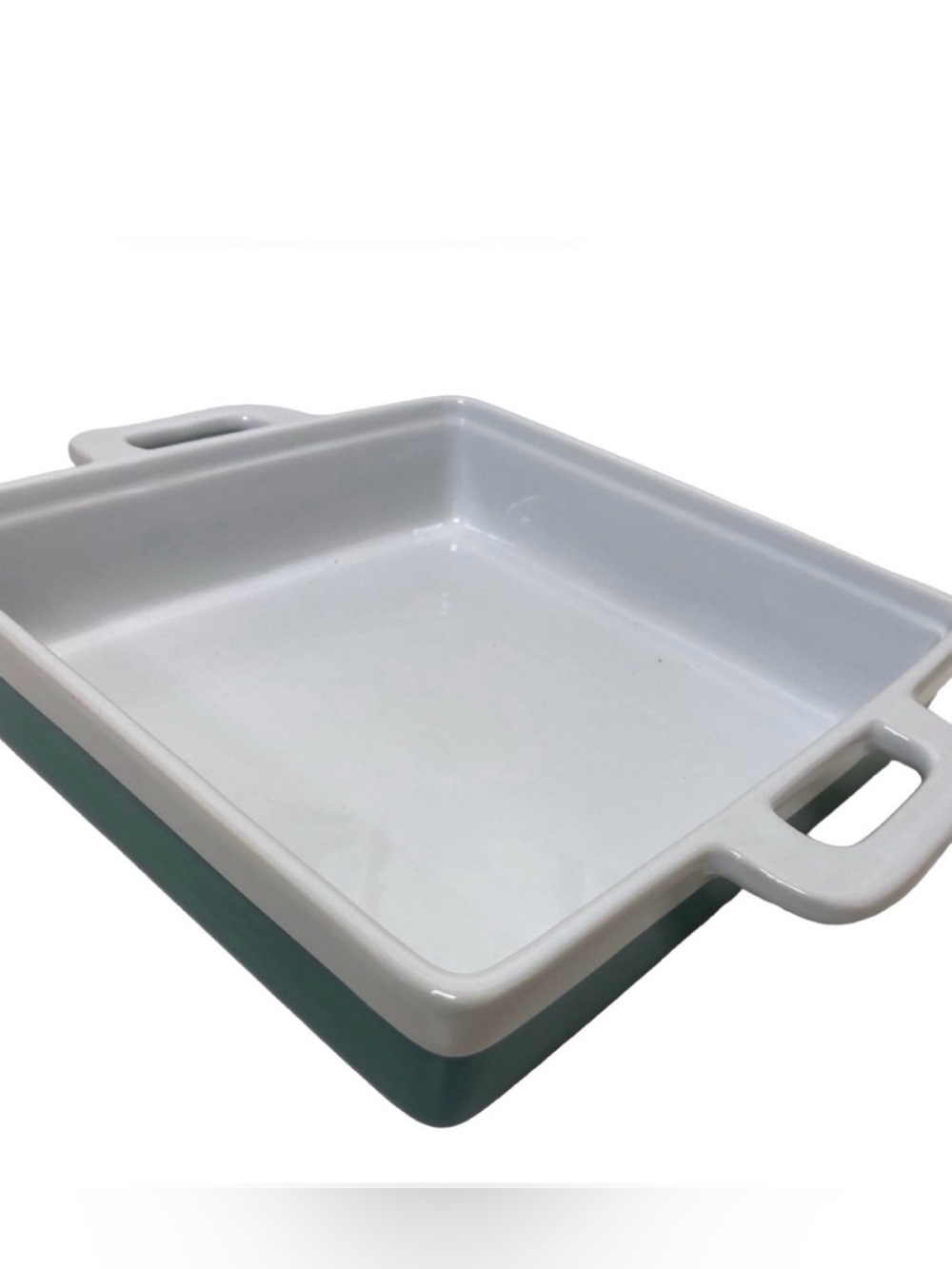 Stoneware Square Baking Dish Turquoise Chef Foodie Kitchen Presentation